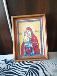 Ікона Божої Матері з Ісусом /вишивка хрестиком/