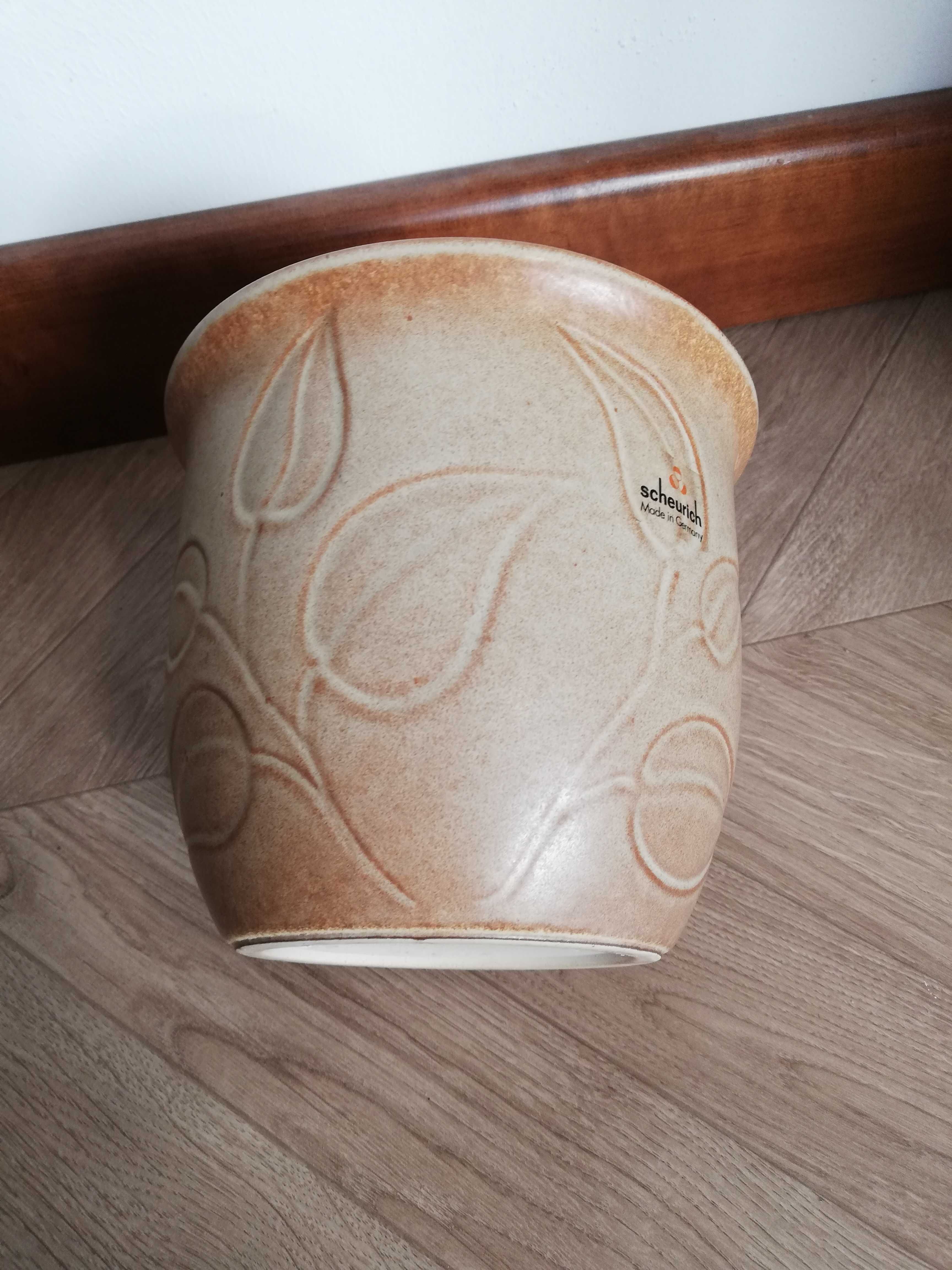 Doniczka ceramiczna Scheurich osłonka 17cm liście