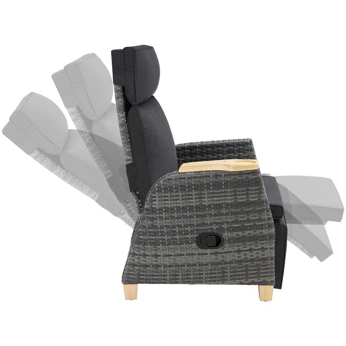 Fotel rattanowy Pescara szary OUTLET