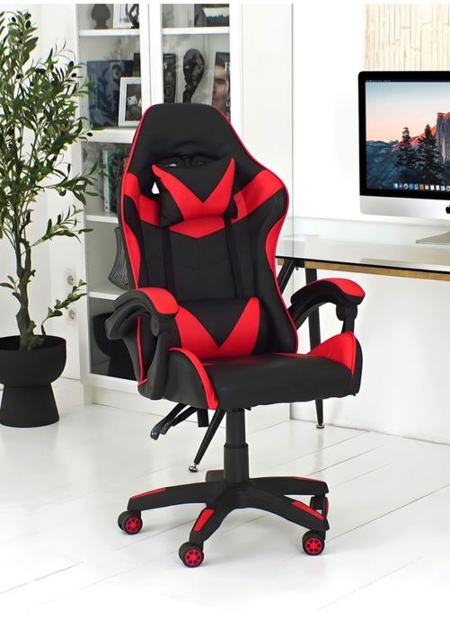 Крісло геймерське ігрове офісне з підніжкою