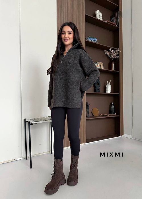 Жіночий костюм туніка в'язка і лосіни