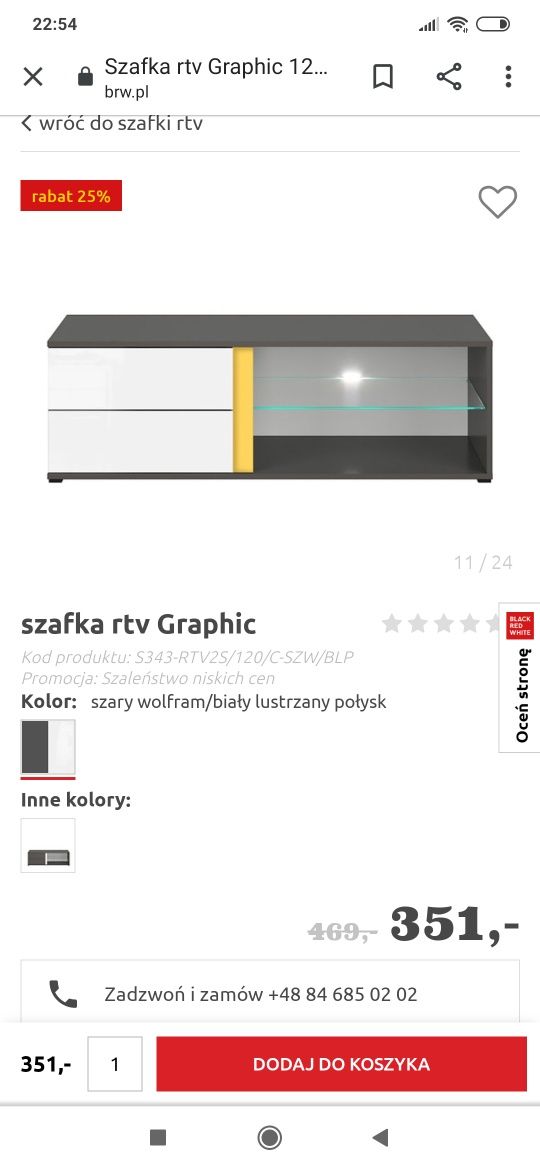 Szafka RTV  Black Red White