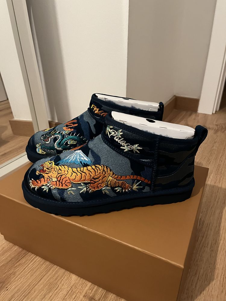 Ugg x Palace blue navy camo ultra mini boot