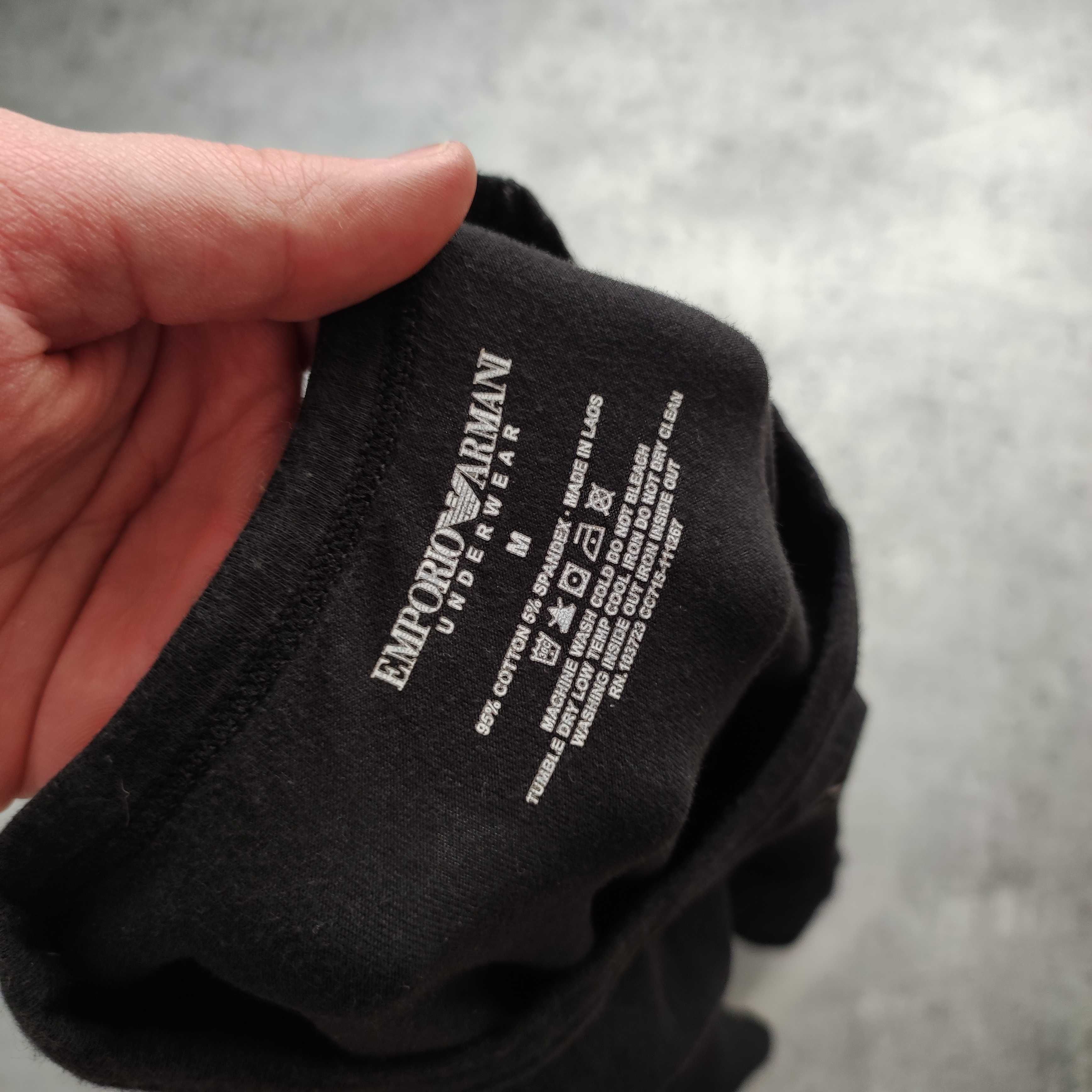 MĘSKA Koszulka Czarna Elastyczna PREMIUM Emprio Armani EA7 Casual Logo