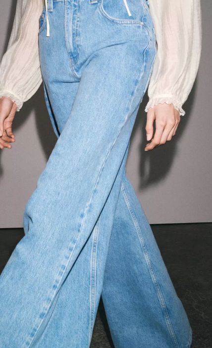 Spodnie dżinsy jeans Zara xl 42 xxl 44 bootcut zw collection high rise