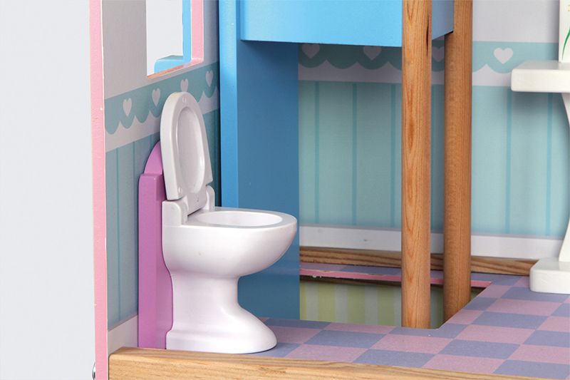 Duży drewniany domek dla lalek solidny dla dzieci