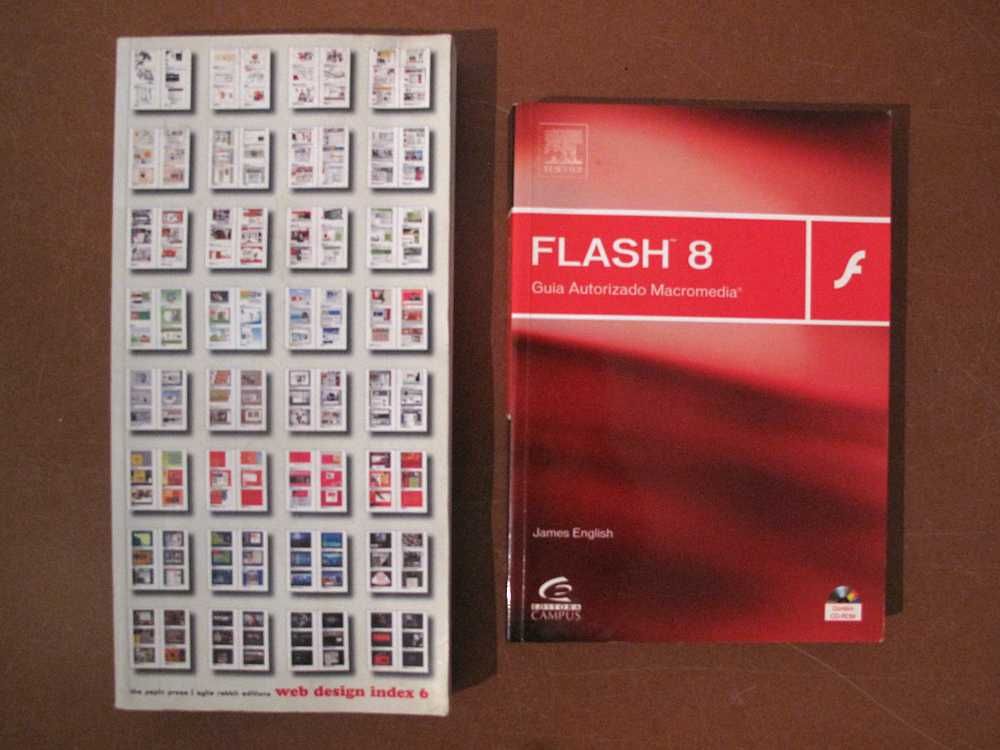 Livros de Design "Flash 8 - Macromedia" e "Web Design Index 6"