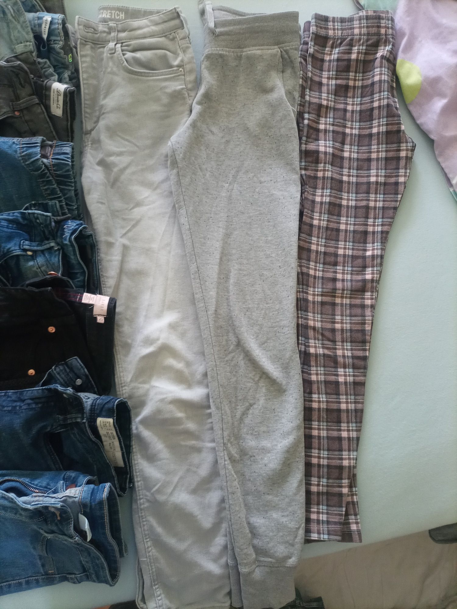 Spodnie jeans, skinny, slim, xs, zestaw, komplet 15 par, r.146/152