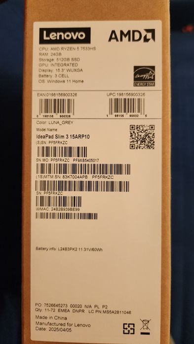 Lenovo Ideapad Slim 3-15