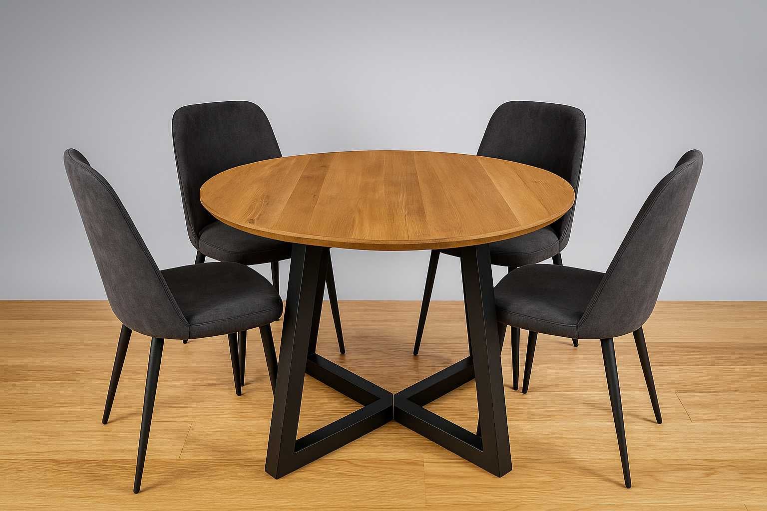 Stół Dębowy Okrągły LOFT, 100% Lite Drewno, Różne Wymiary, Rozkładany.
