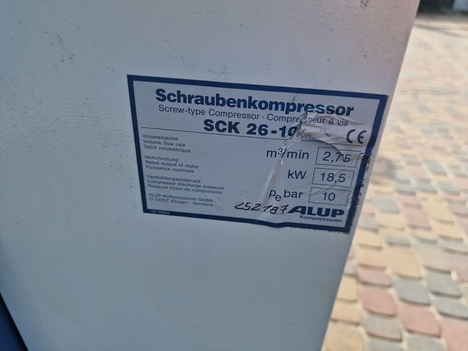 Kompresor śrubowy alup sck 26 18,5 kw 2,75m3