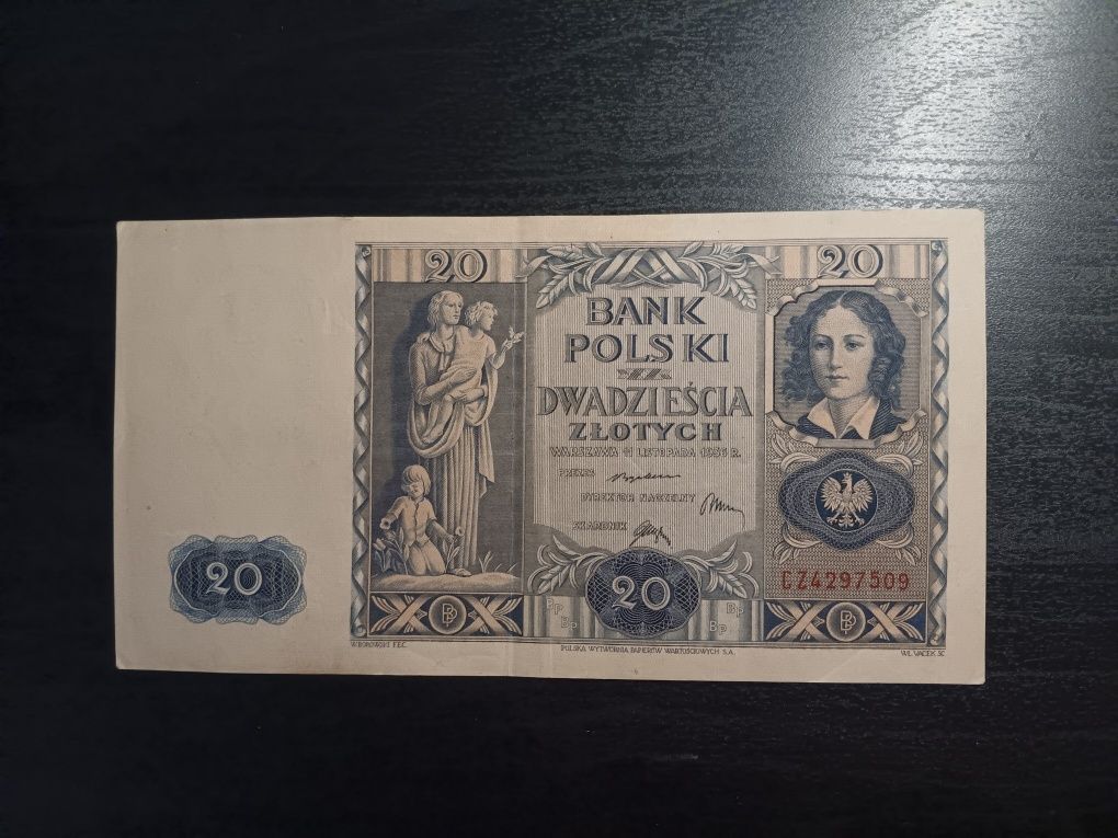 Banknot 20 złotych 1936 roku kolekcjonerski