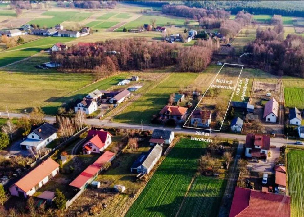 Działka 4000m  z domem do remontu Lemany gm. Zatory