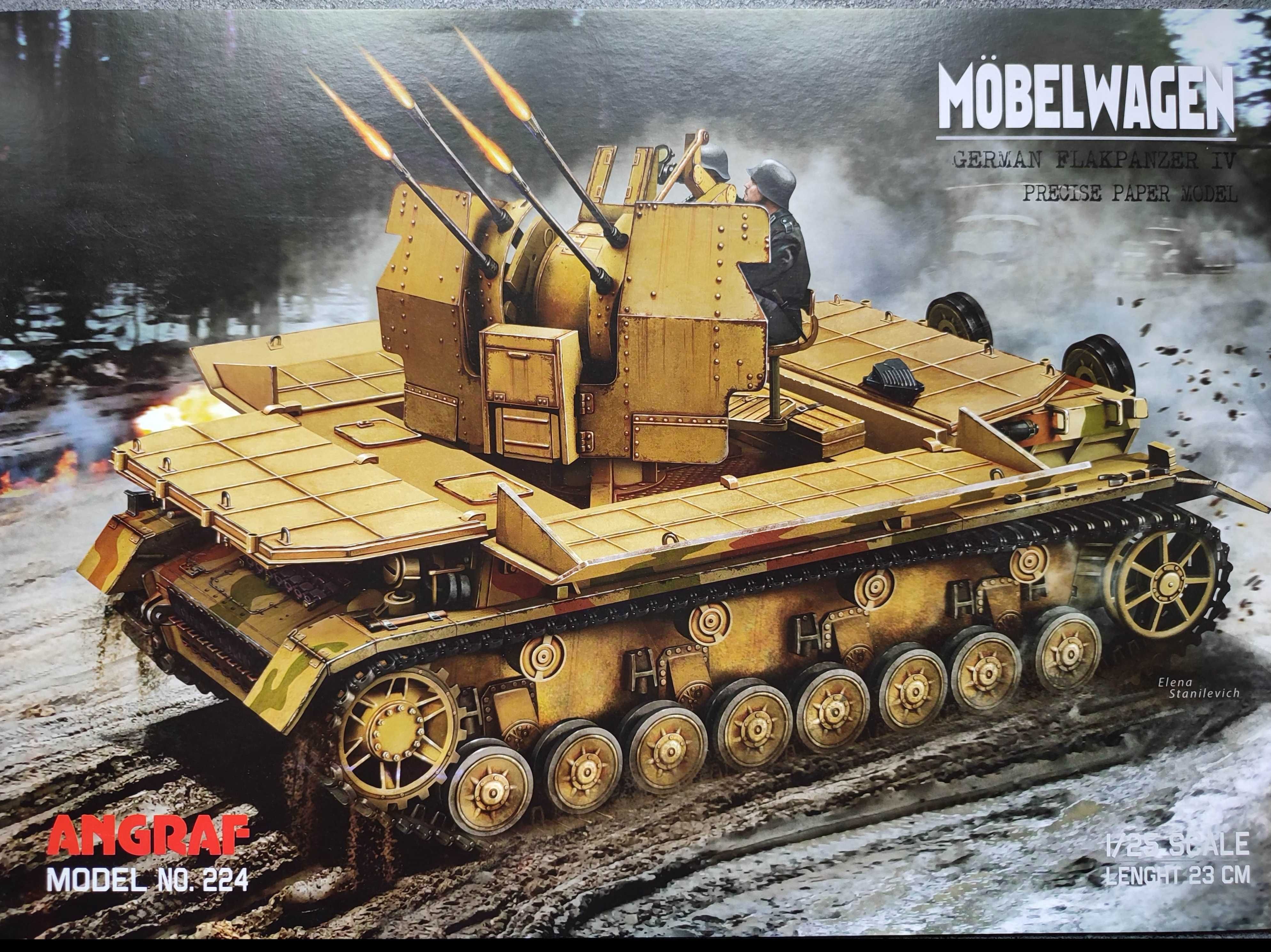 Model kartonowy Angraf224 : Flakpanzer IV Mobelwagen