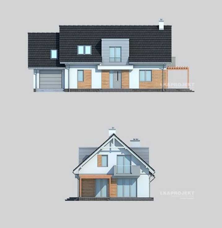 Projekt domu idealnego z użytkowym poddaszem i garażem - LK-911