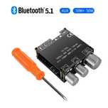 Усилитель мощности+ Bluetooth 5.0 стерео 2*50W. корпус. Aux, USB, bass