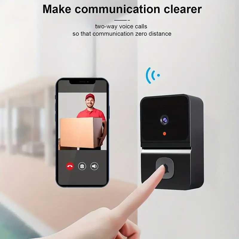 Campainha Inteligente WiFi sem Fio com Áudio e Visão Noturna