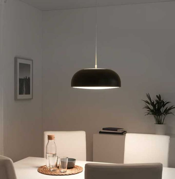 Lampa IKEA Nymane wisząca, czarna, metal 40 cm
