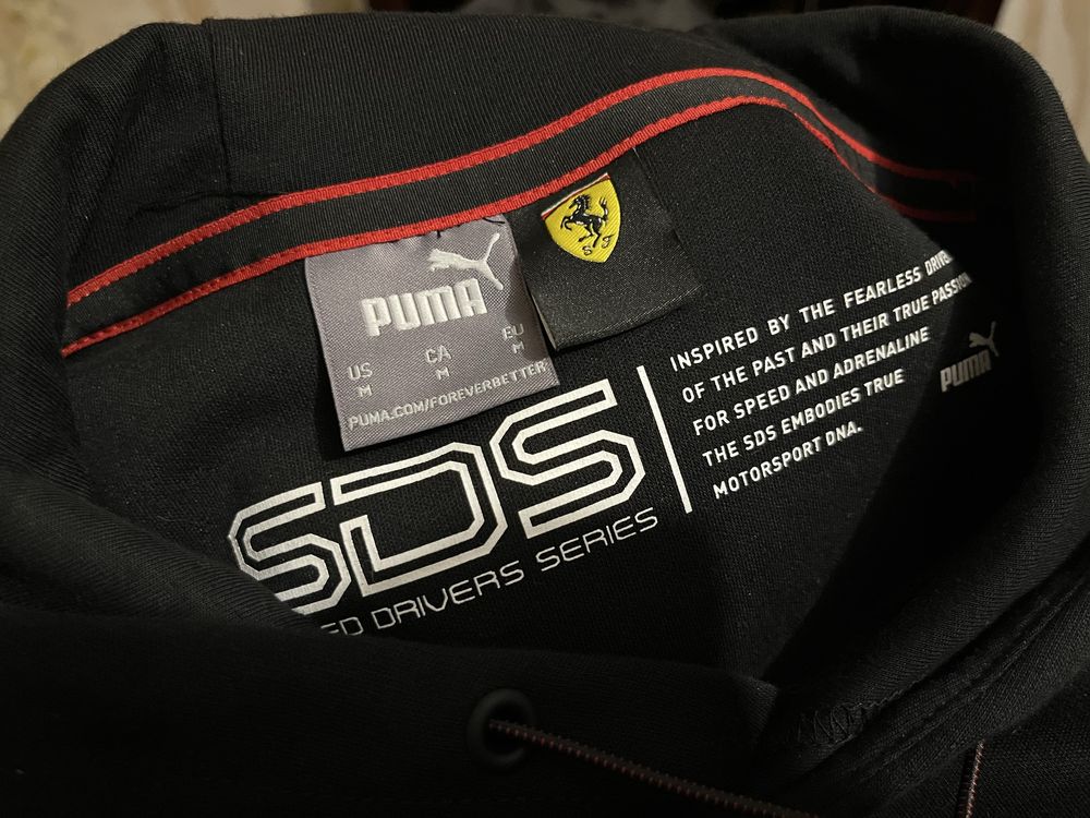 Мужское черное худи Пума Puma Scuderia Ferrari Race SDS Men's Hoodie