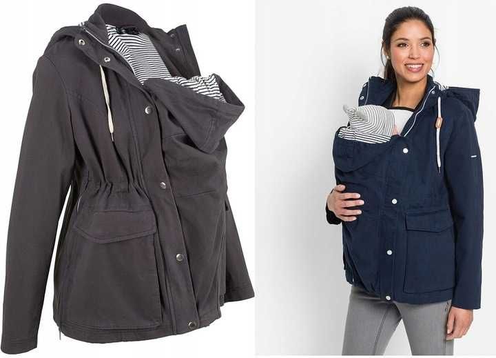 Nowa kurtka ciążowa bawełniana podszewka, z wkładka niemowlęcą 48, 50