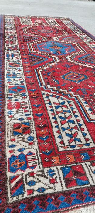 Piękny gruby sztywny wełniany chodnik długi dywan ręcznie tkany  97x2