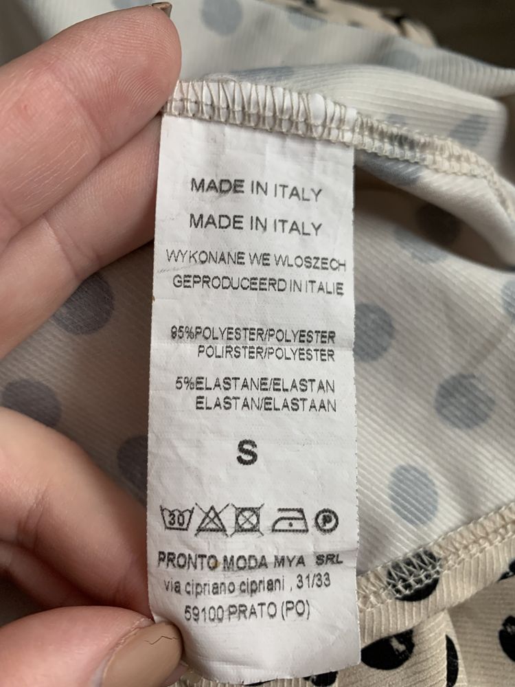 Блуза в горошек цвет беж Италия