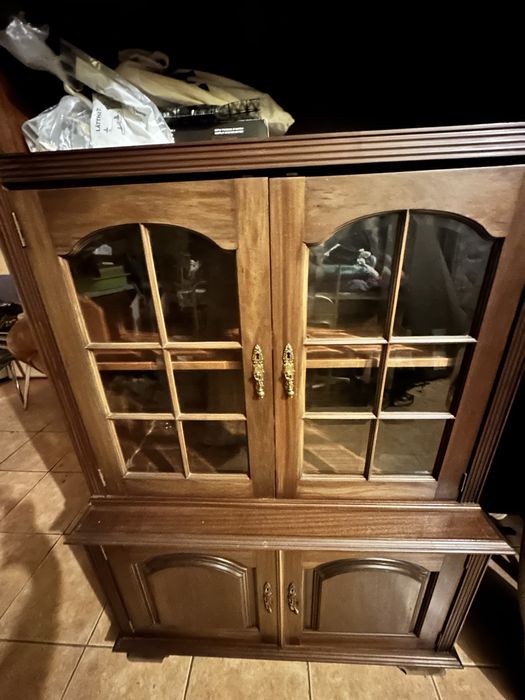 Movel Cristaleira Madeira Maciça 2,00 X 0,95 X 0,45