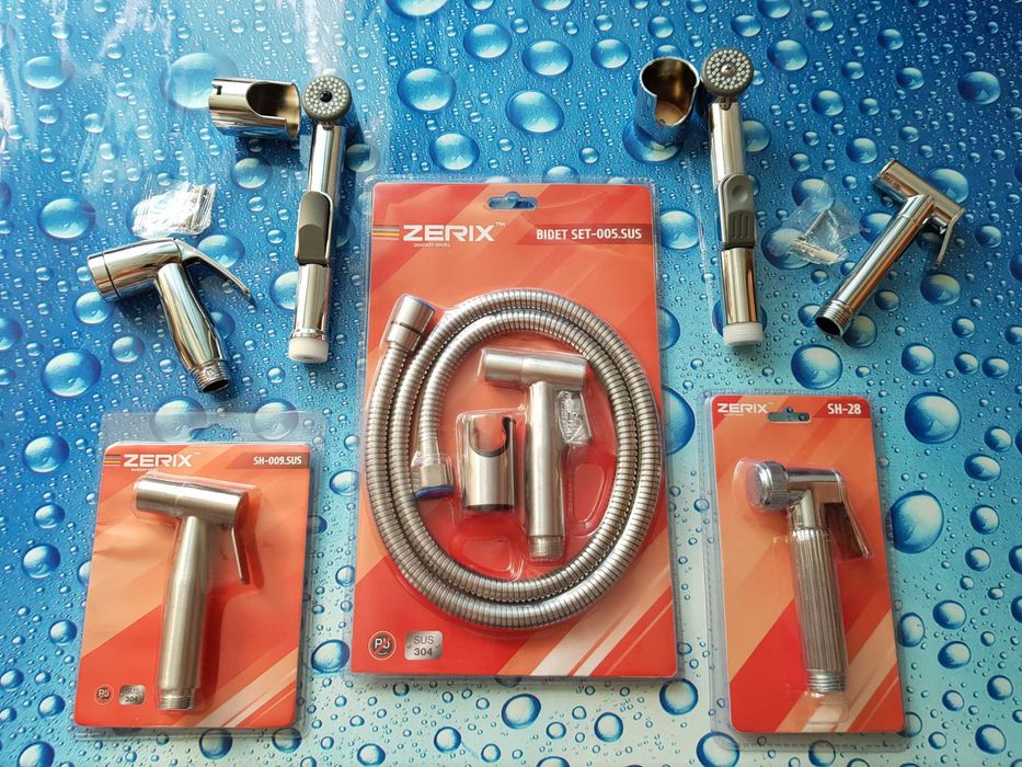 Лейка гигиеническая для биде или набор ZERIX BIDET SET-005 SUS