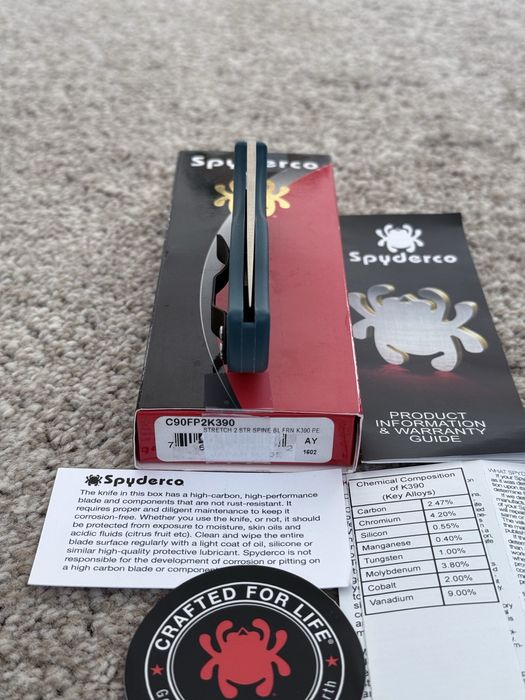 Spyderco Stretch K390 Blade Blue. Складний ніж. Оригінал!