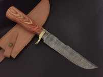 NÓŻ BOWIE myśliwski DAMAST STAL DAMASCEŃSKA ręcznie kuty 34cm.
