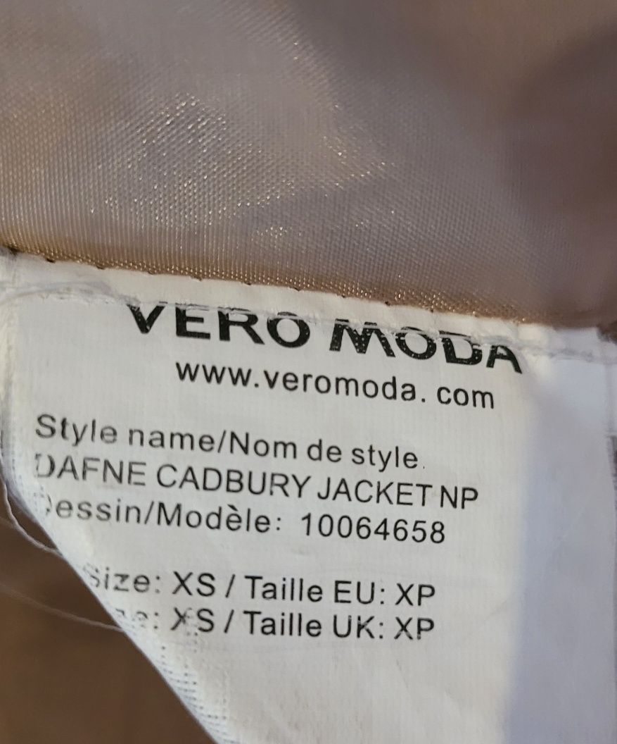 Płaszcz damski trencz Vero Moda rozm XS jesienny z podszewką