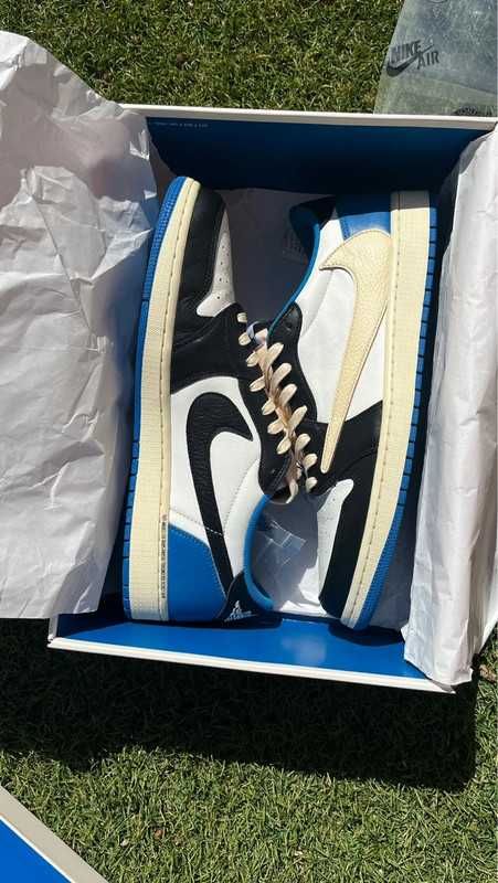 "Buty męskie Jordan 1 Retro" Travis Scott Biały Roz 45