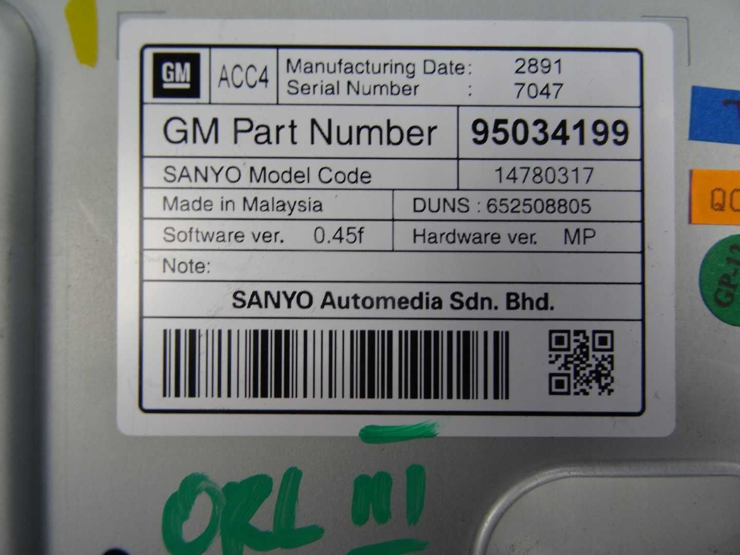 Дисплей информационный GM 95034199 для Chevrolet Opel 2011-2015