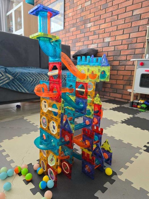 Klocki Magnetyczne Konstrukcyjne Świecący Tor Dla Dzieci Magnetic 75