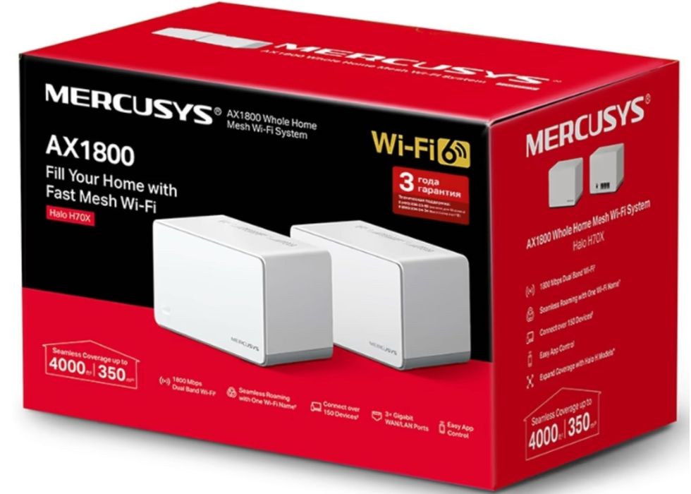 Mercusys Halo H70X (2-pack) AX1800 Mesh Wi-Fi 6 – sieć w całym domu!