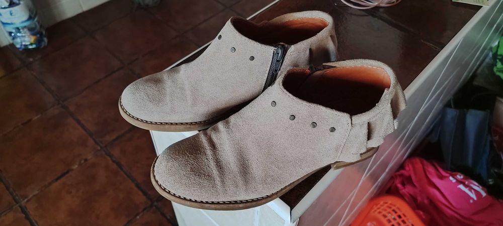 Botins camurça Beje