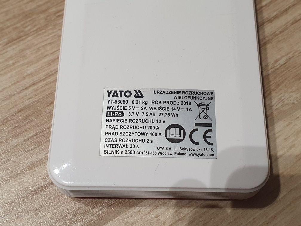 Powerbank z rozruchem Yato YT-83080 starter