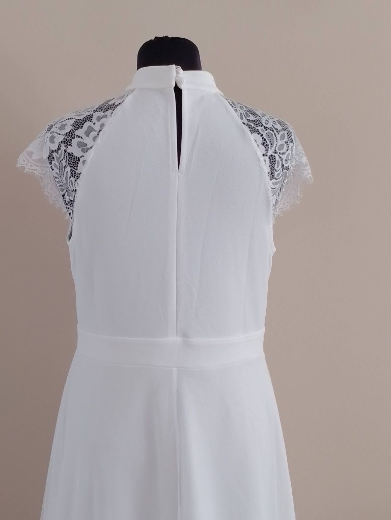 Sukienka ślubna maxi koloru białego rozmiar 42