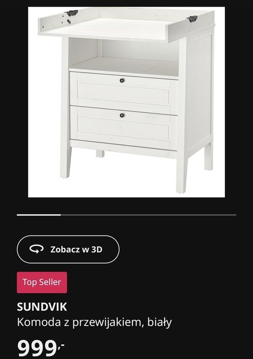 IKEA SUNDVIK - Komoda z przewijakiem