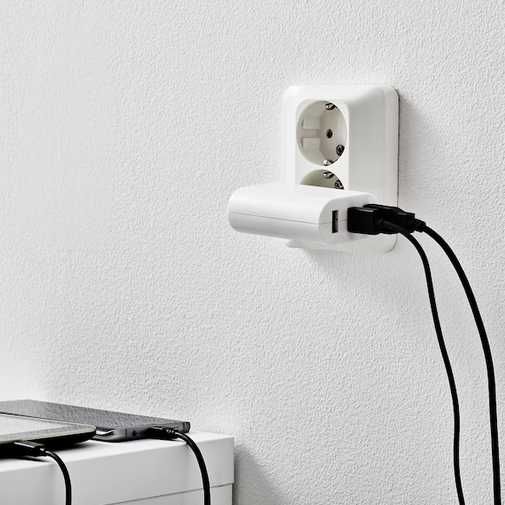 Ładowarka USB IKEA Smahagel 3 porty biała | WIĘKSZA ILOŚĆ