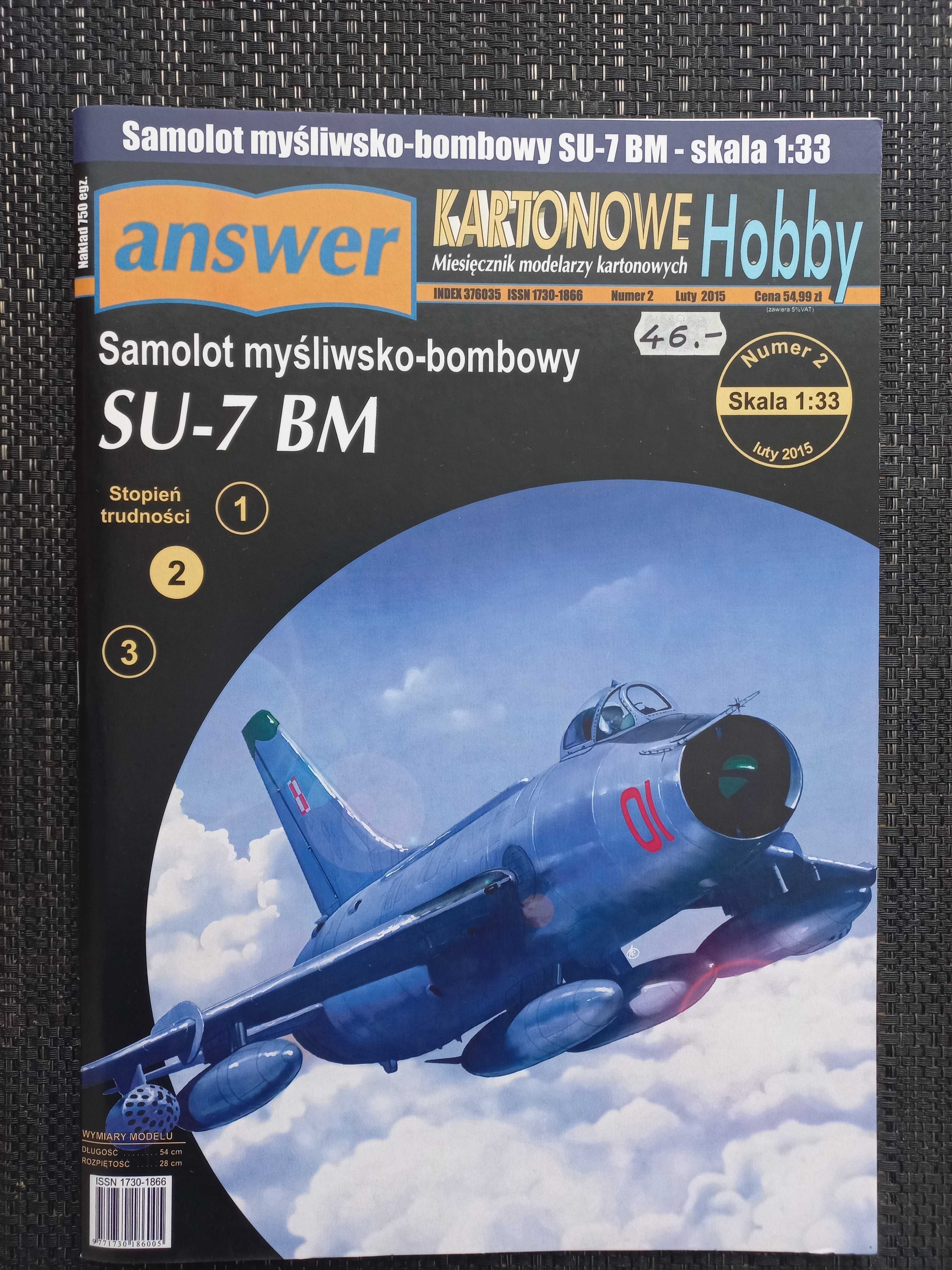 Model Kartonowy Kartonowe Hobby 2015\2 Samolot Su-7 BM + LASERY