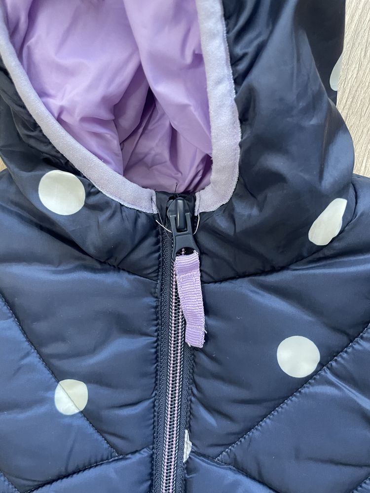 Куртка курточка в горох 86 92 M&S синя з капюшоном