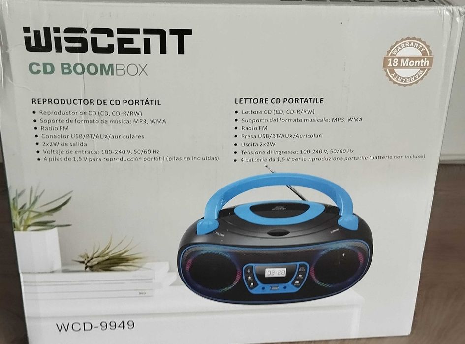 Odtwarzacz CD Boombox WISCENT Radio
