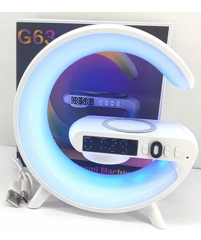 LAMPKA LED - głośnik, radio FM, ładowarka SMART