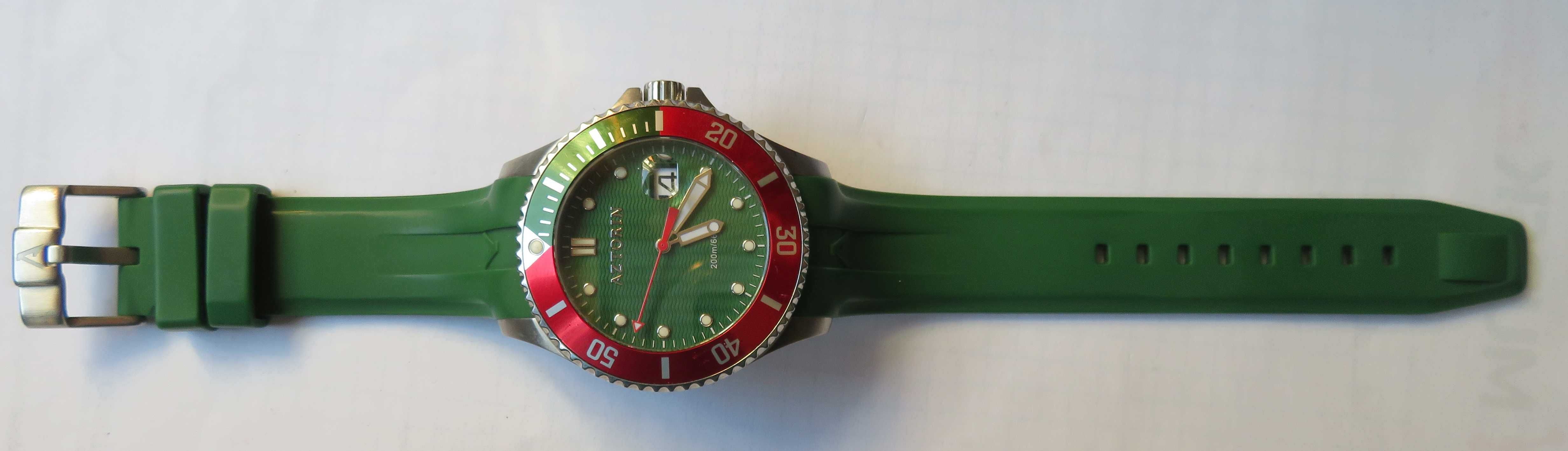 zegarek diver  wr 200 szafirowe szkło zielony