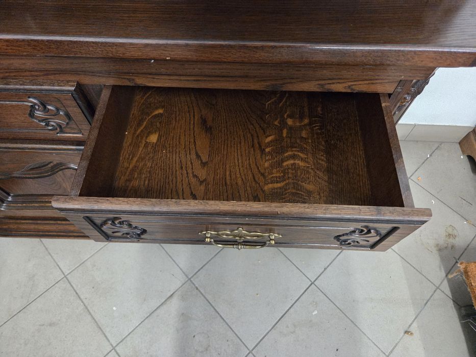 Jadalnia dębowa komoda witryna stół 6 krzeseł meble holenderskie