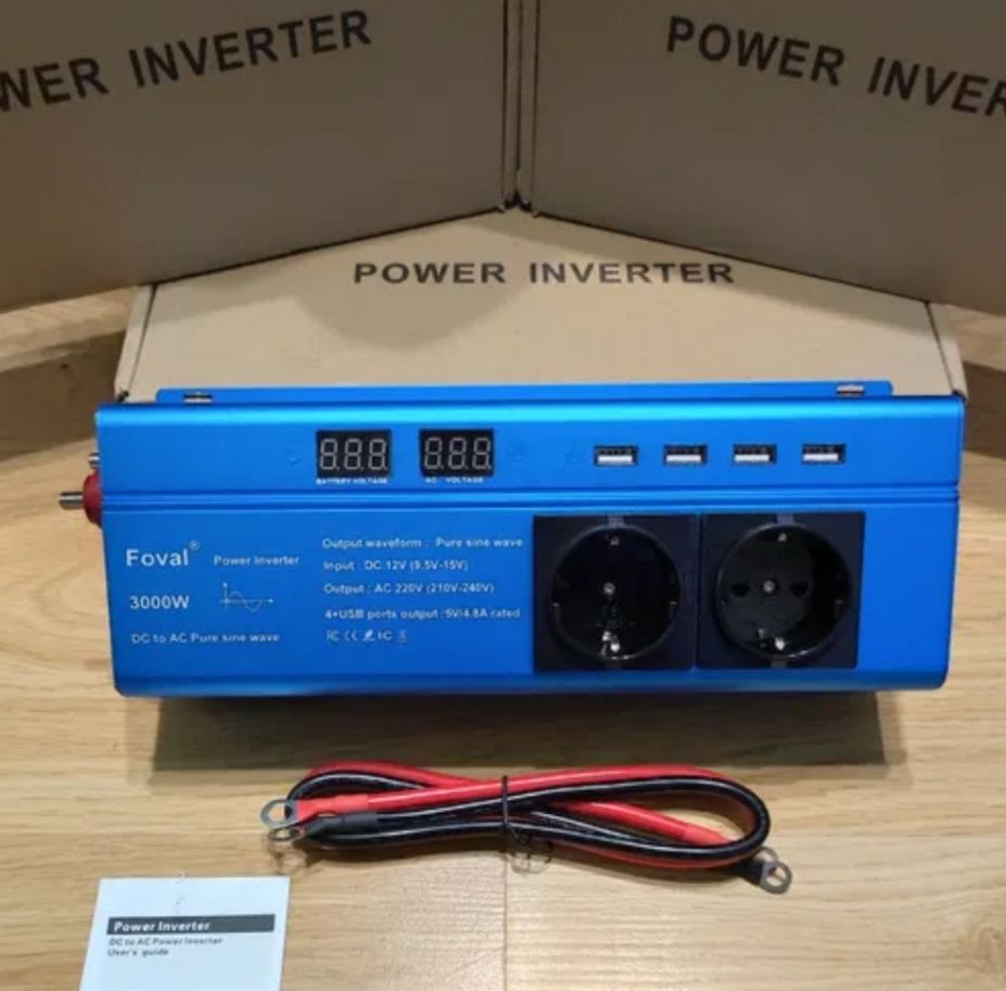 Інвертор FOVAL 3000W, 2600W 12v-220v чистий сінус
