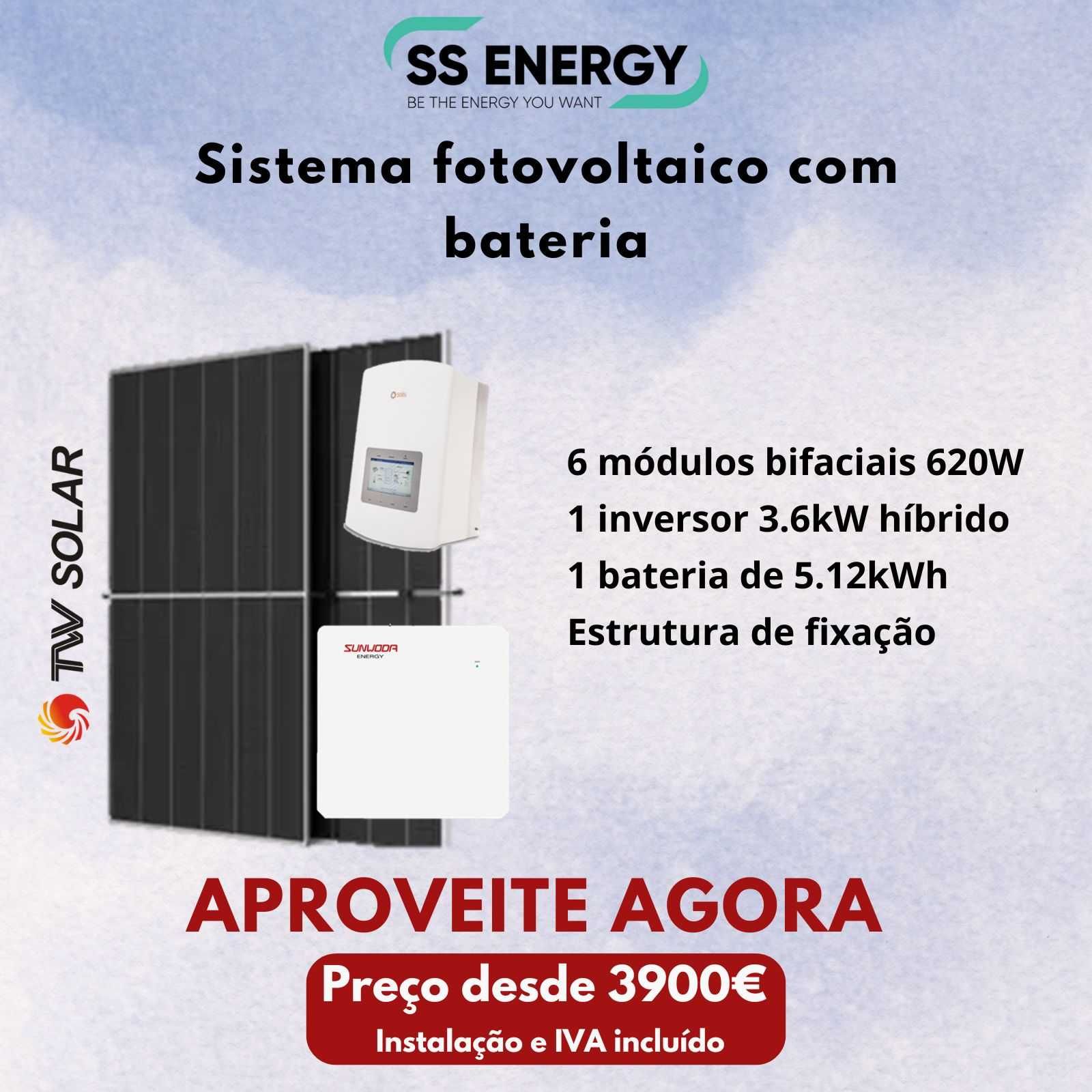 Kit fotovoltaico com bateria