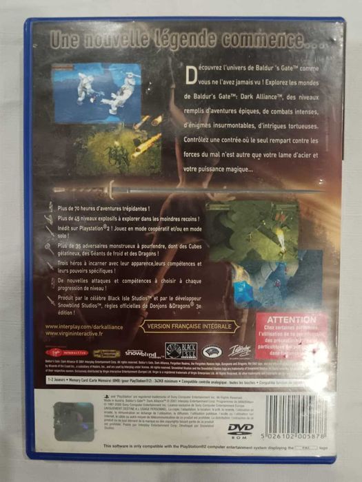 Baldur's Gate: Dark Alliance (Sony PlayStation 2, Complete, Tested)