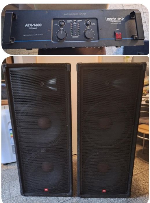 Kolumny estradowe JBL JRX-100 125  500/1000W + końcówka HAND BOX 1400W